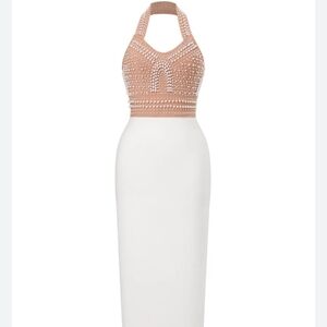 Pearl Halter Bandage Dress